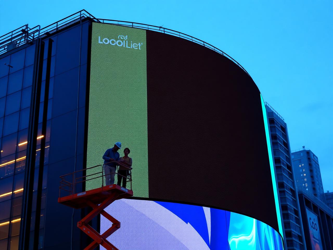 Painel de LED urbano instalado em edifício