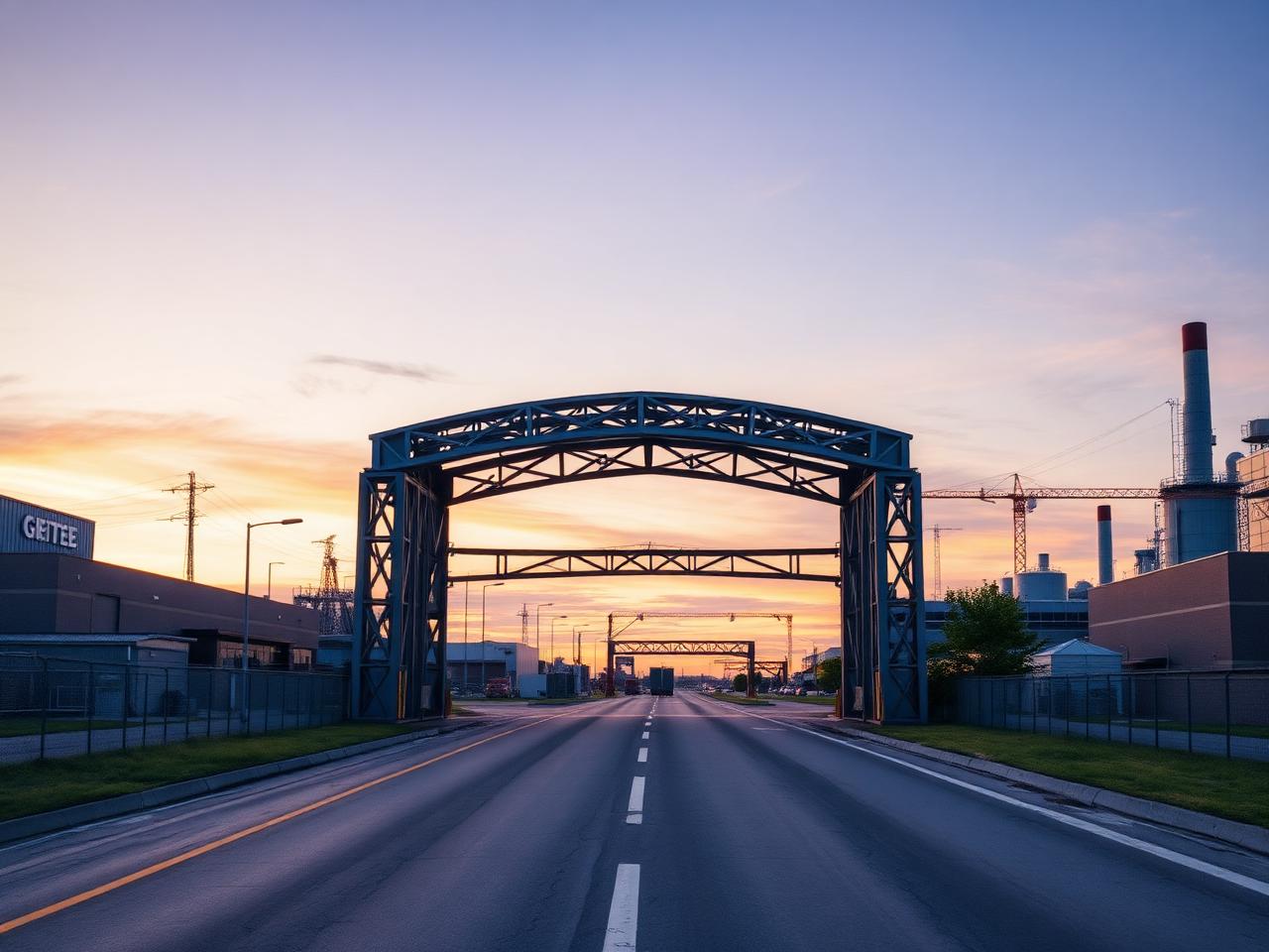 Portal industrial em estrutura metálica